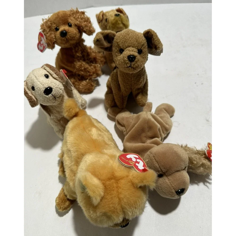 TY Beanie Babies Lot Of 30 Bones Puppy Dog Lot Doggies Pug Basset hound W Tag‎